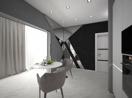 Визуализация прихожей-кухни-балкона 007